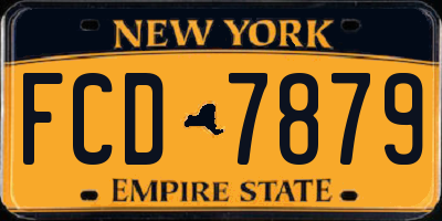 NY license plate FCD7879