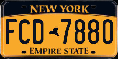 NY license plate FCD7880