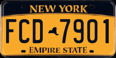 NY license plate FCD7901