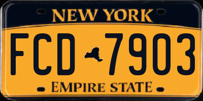 NY license plate FCD7903