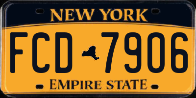 NY license plate FCD7906