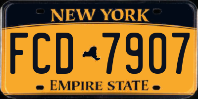NY license plate FCD7907