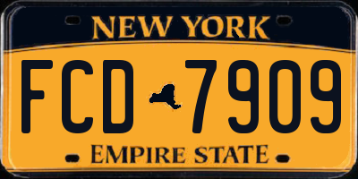 NY license plate FCD7909