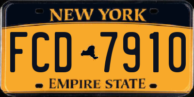 NY license plate FCD7910