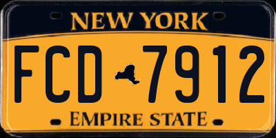 NY license plate FCD7912