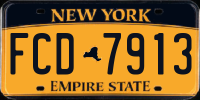 NY license plate FCD7913
