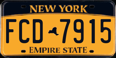 NY license plate FCD7915