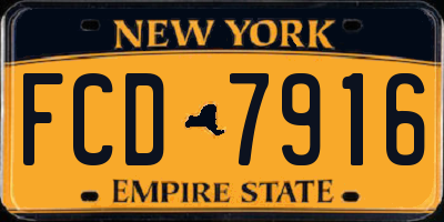 NY license plate FCD7916