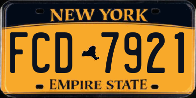 NY license plate FCD7921