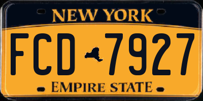 NY license plate FCD7927