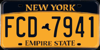 NY license plate FCD7941