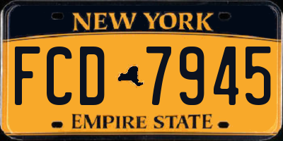 NY license plate FCD7945