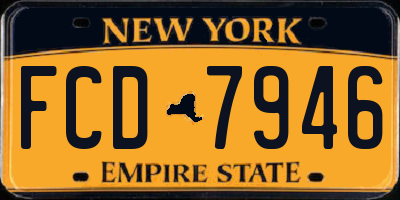 NY license plate FCD7946