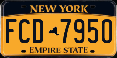 NY license plate FCD7950