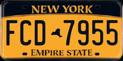 NY license plate FCD7955