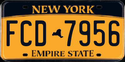NY license plate FCD7956