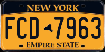 NY license plate FCD7963