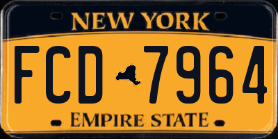 NY license plate FCD7964