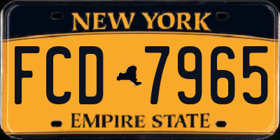 NY license plate FCD7965