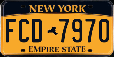 NY license plate FCD7970