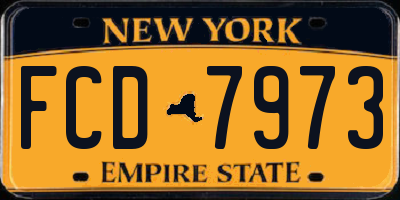 NY license plate FCD7973