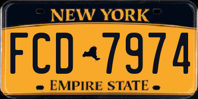 NY license plate FCD7974