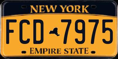NY license plate FCD7975