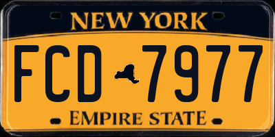 NY license plate FCD7977