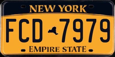 NY license plate FCD7979