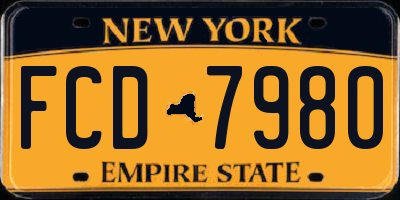 NY license plate FCD7980