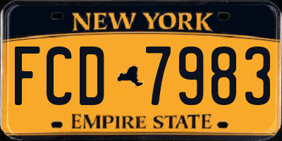 NY license plate FCD7983