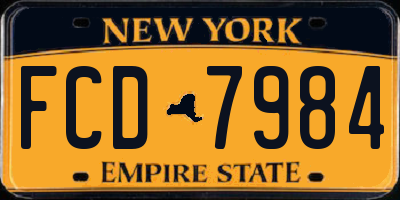 NY license plate FCD7984
