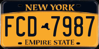 NY license plate FCD7987