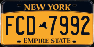 NY license plate FCD7992