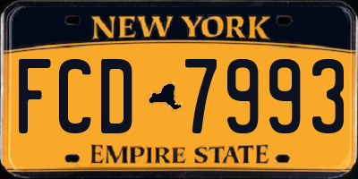 NY license plate FCD7993