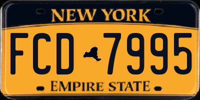 NY license plate FCD7995