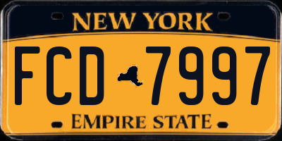 NY license plate FCD7997