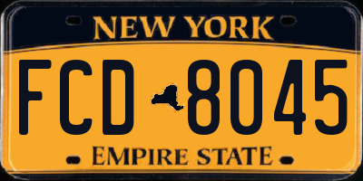 NY license plate FCD8045
