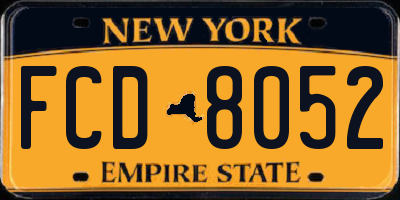 NY license plate FCD8052