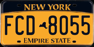 NY license plate FCD8055