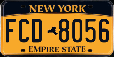 NY license plate FCD8056