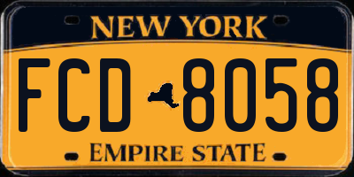 NY license plate FCD8058