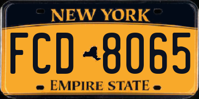 NY license plate FCD8065