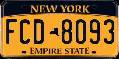 NY license plate FCD8093