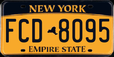 NY license plate FCD8095