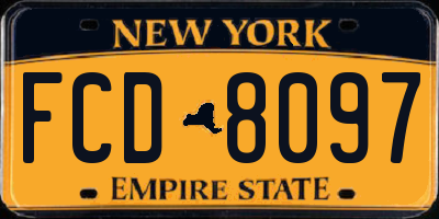 NY license plate FCD8097