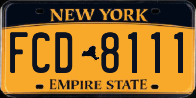 NY license plate FCD8111