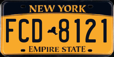 NY license plate FCD8121