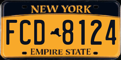 NY license plate FCD8124