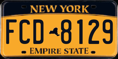 NY license plate FCD8129